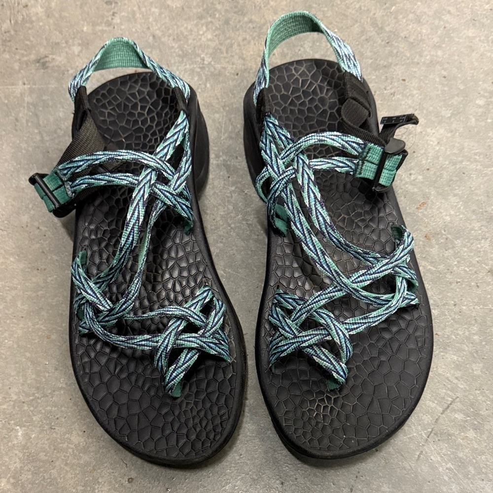 Chaco Black and Teal Women's Sandals